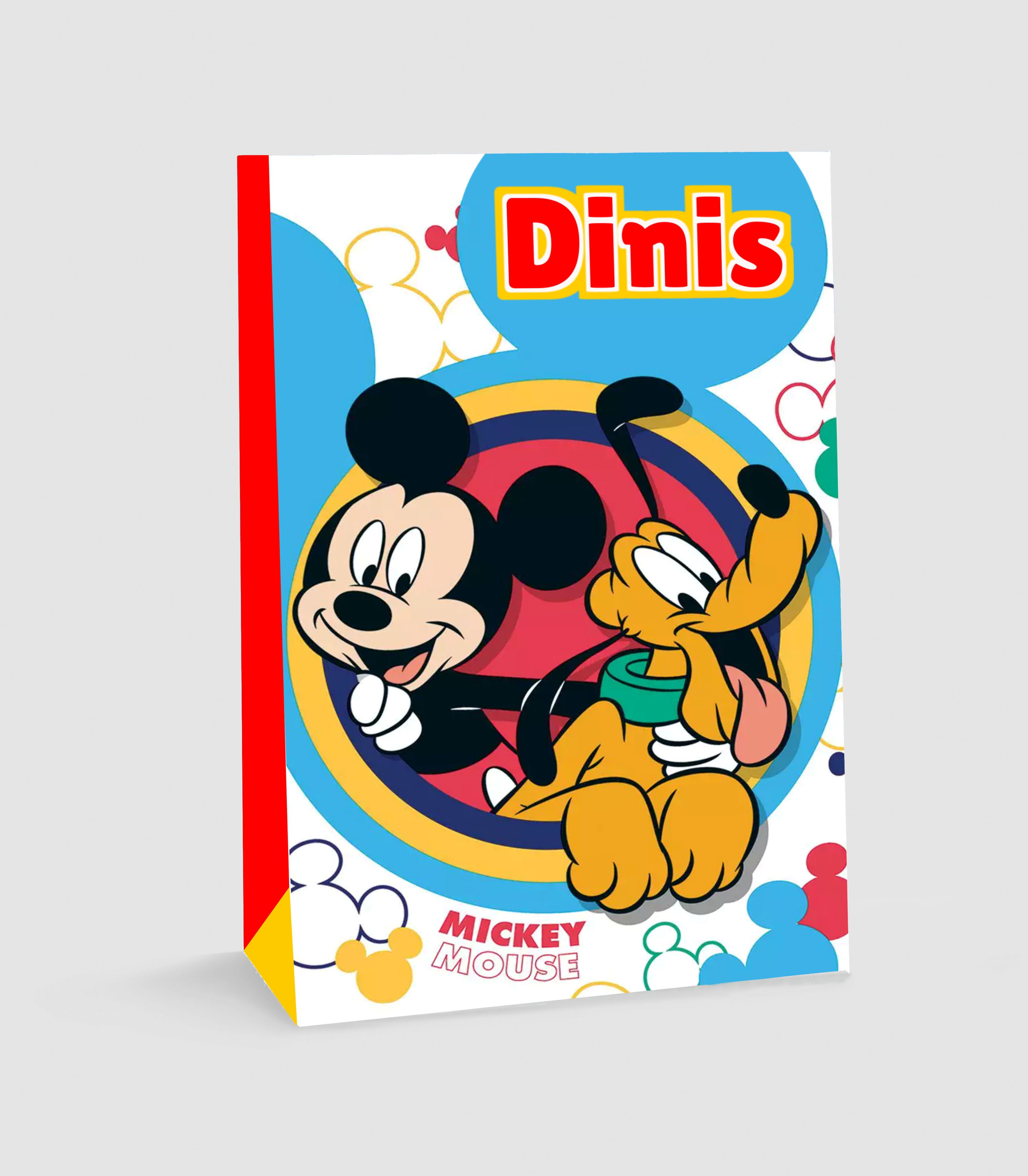 Saco lembrança Mickey personalizado com nome para festa infantil colorida