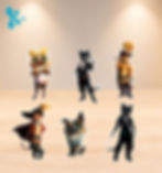 Figuras de mesa Gato das Botas com personagens do filme para decoração de festa infantil