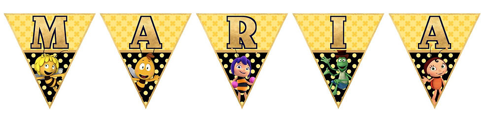 Bandeirolas com Nome Abelha Maia