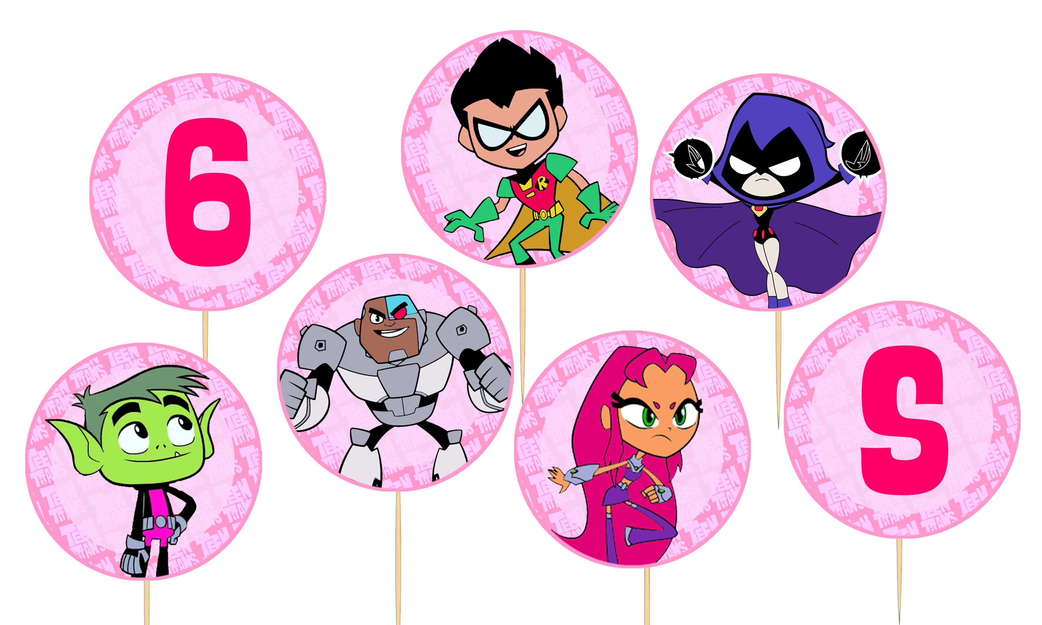 Toppers doces salgados Teen Titans Go! Menina