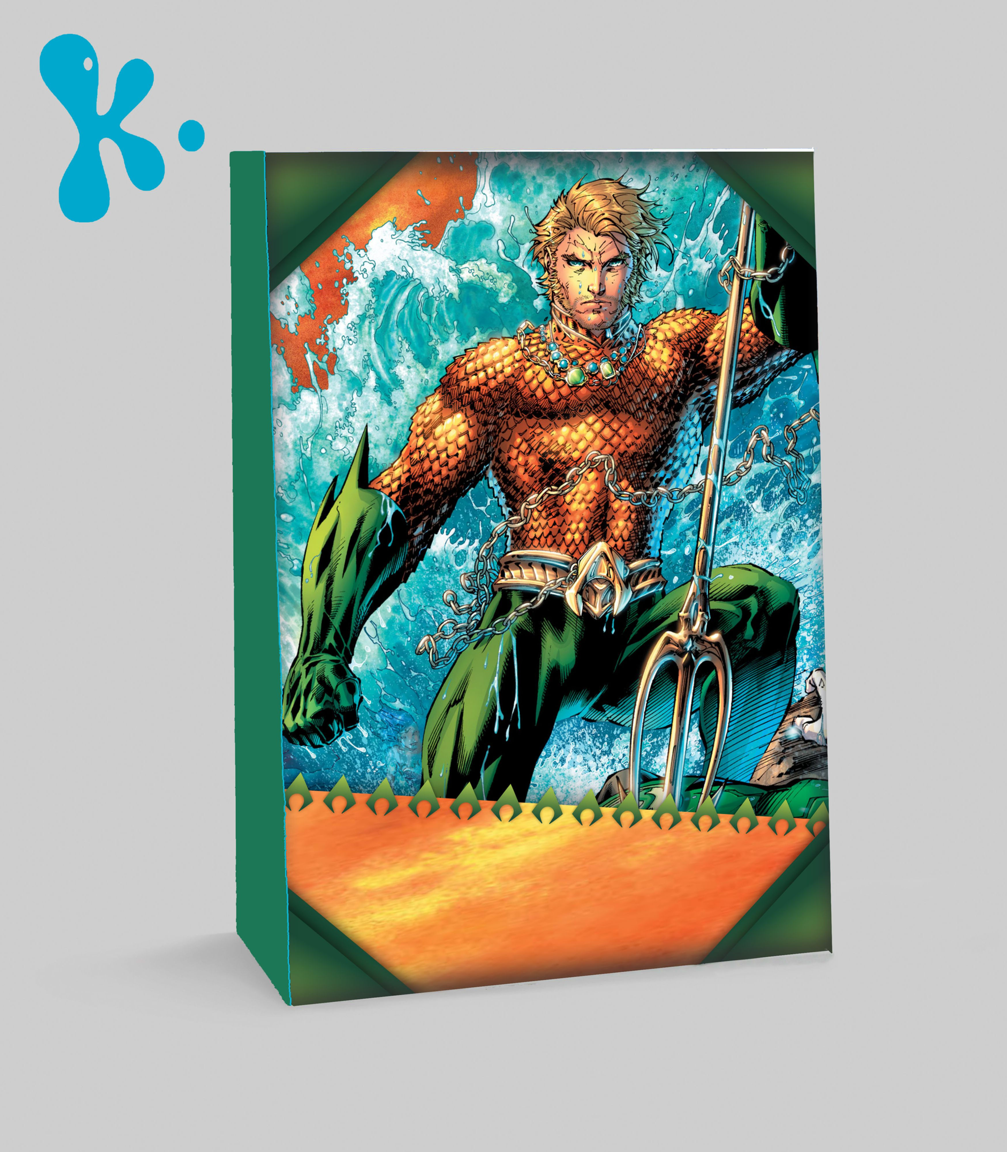Saco lembrança Aquaman personalizado com design de super-herói para festa infantil