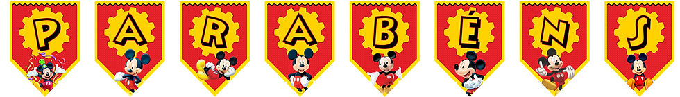 Bandeirolas Parabéns do Mickey