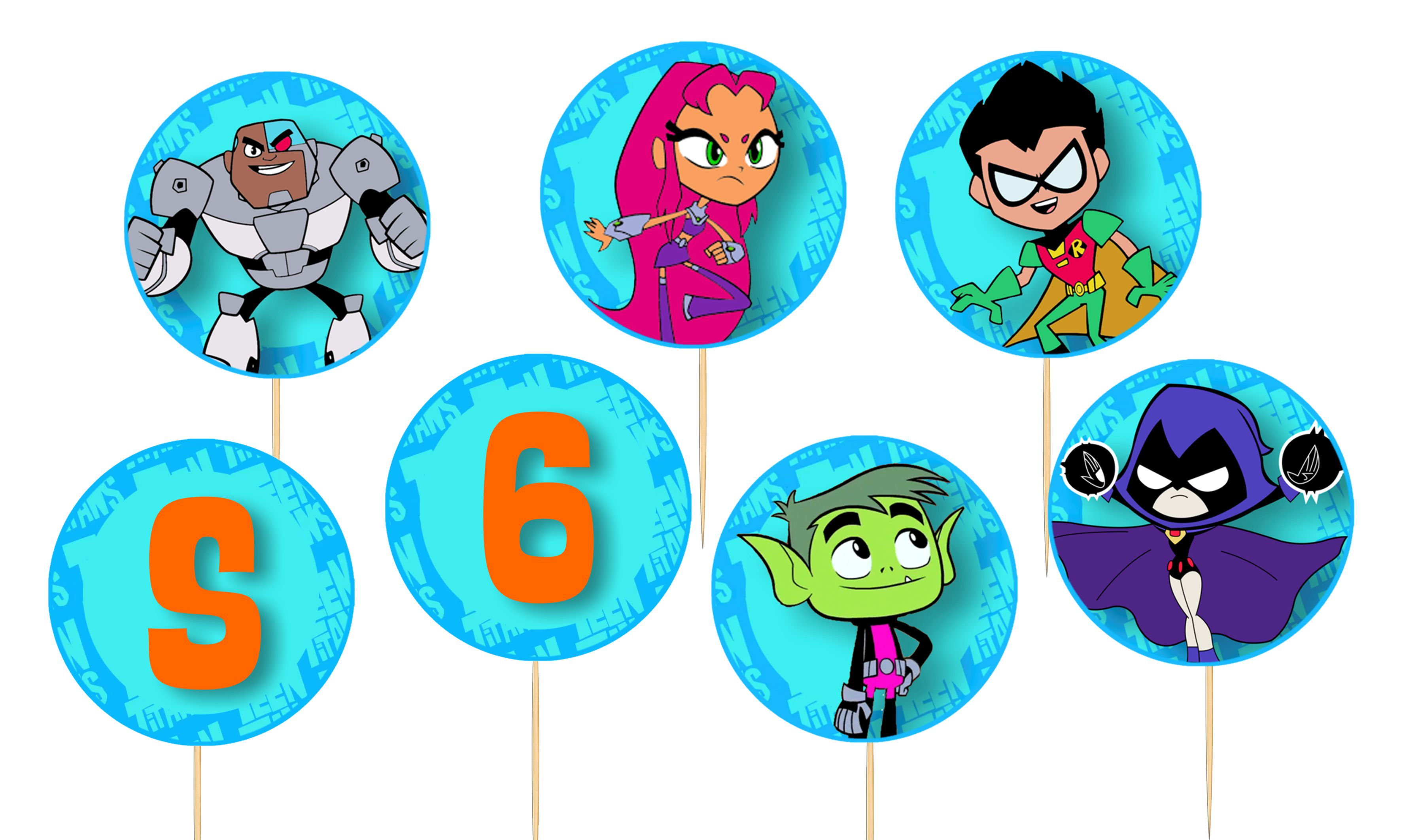 Toppers doces salgados Teen Titans Go!