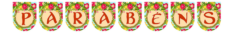 Bandeirolas Parabéns Vaiana Tropical