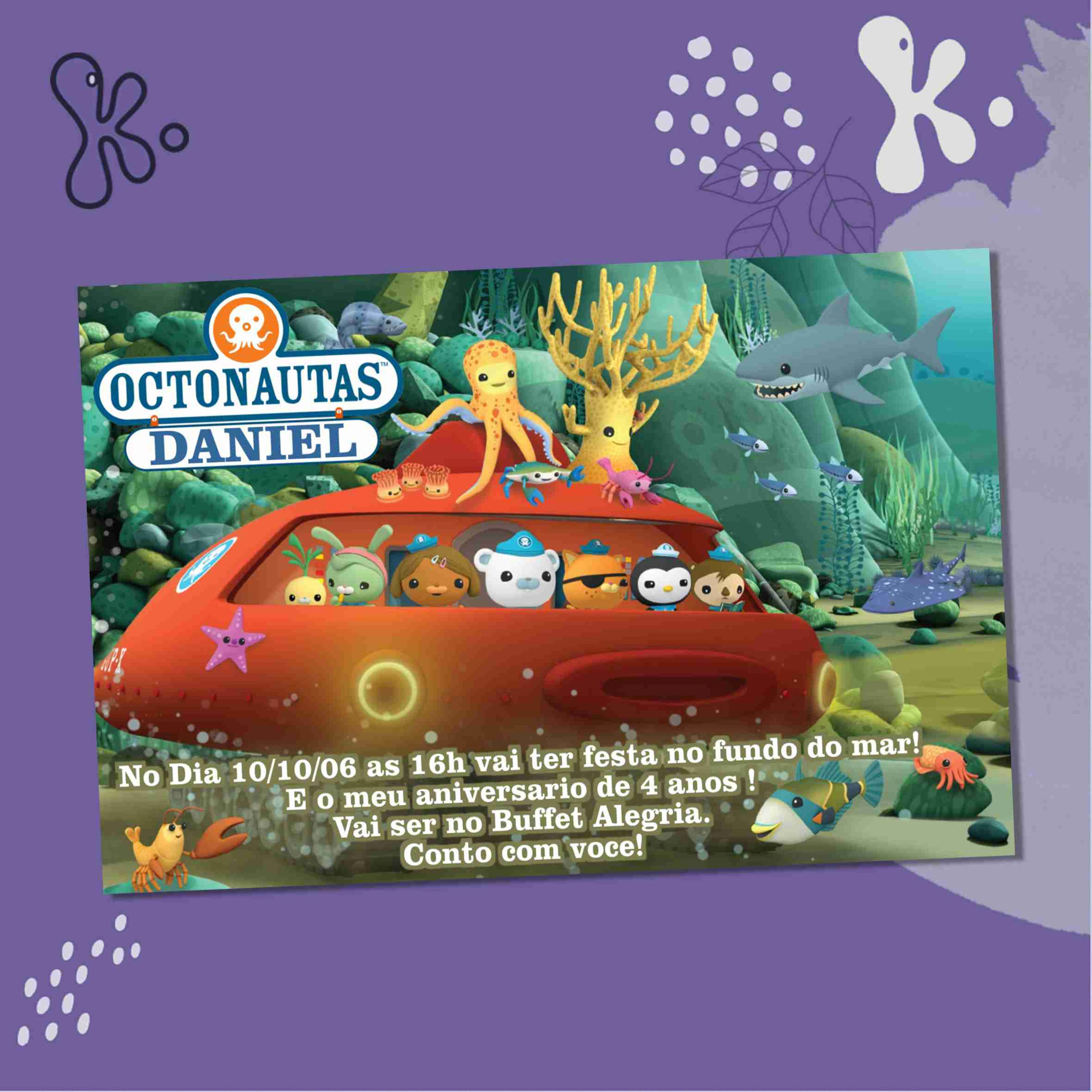 Convite Digital Octonautas Personalizado – Uma Aventura Submarina para Aniversários Infantis