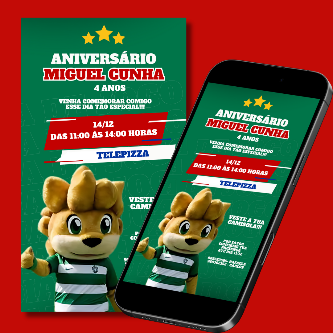 Convite Digital Futebol Sporting 9