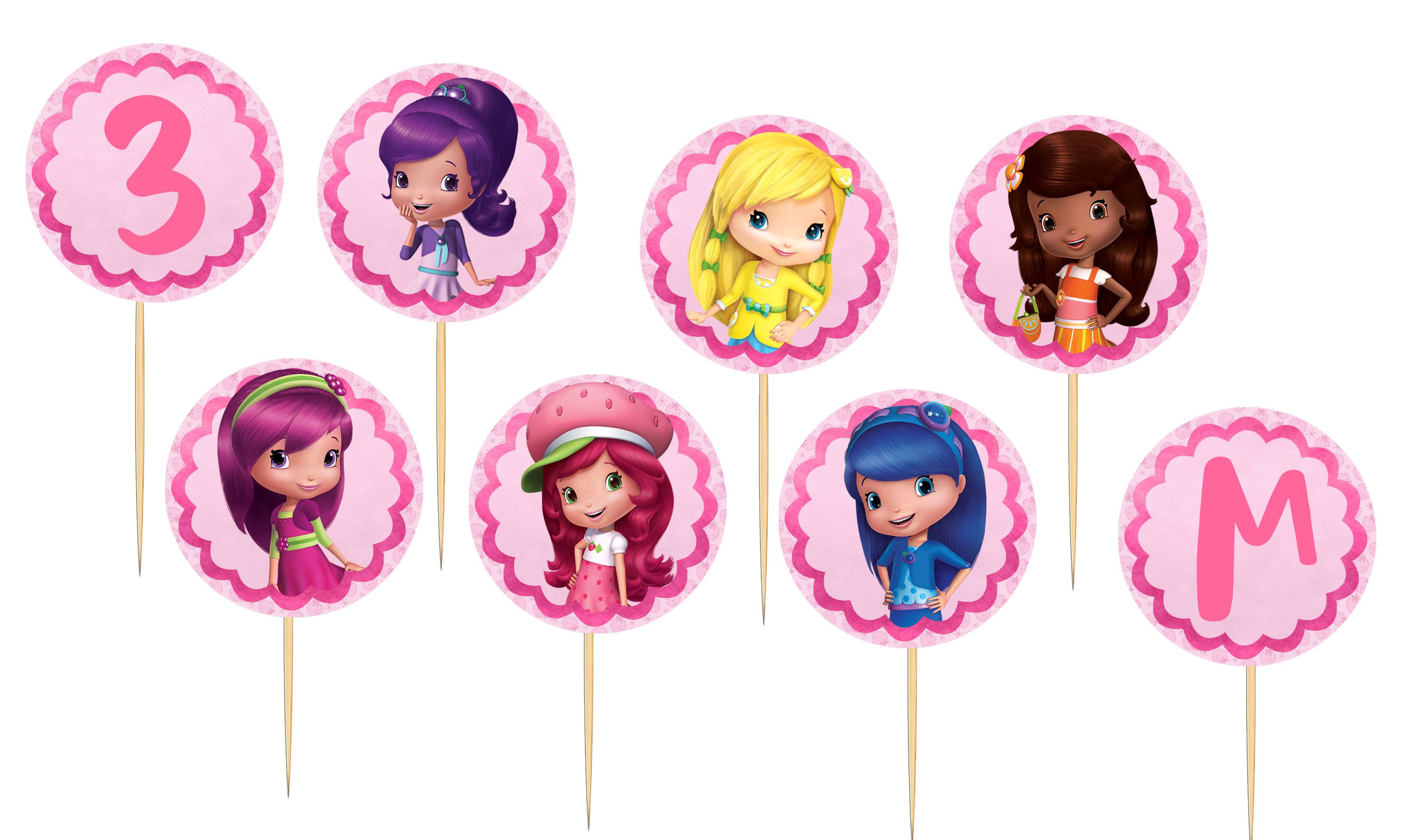 Toppers doces salgados Docinho de Morango