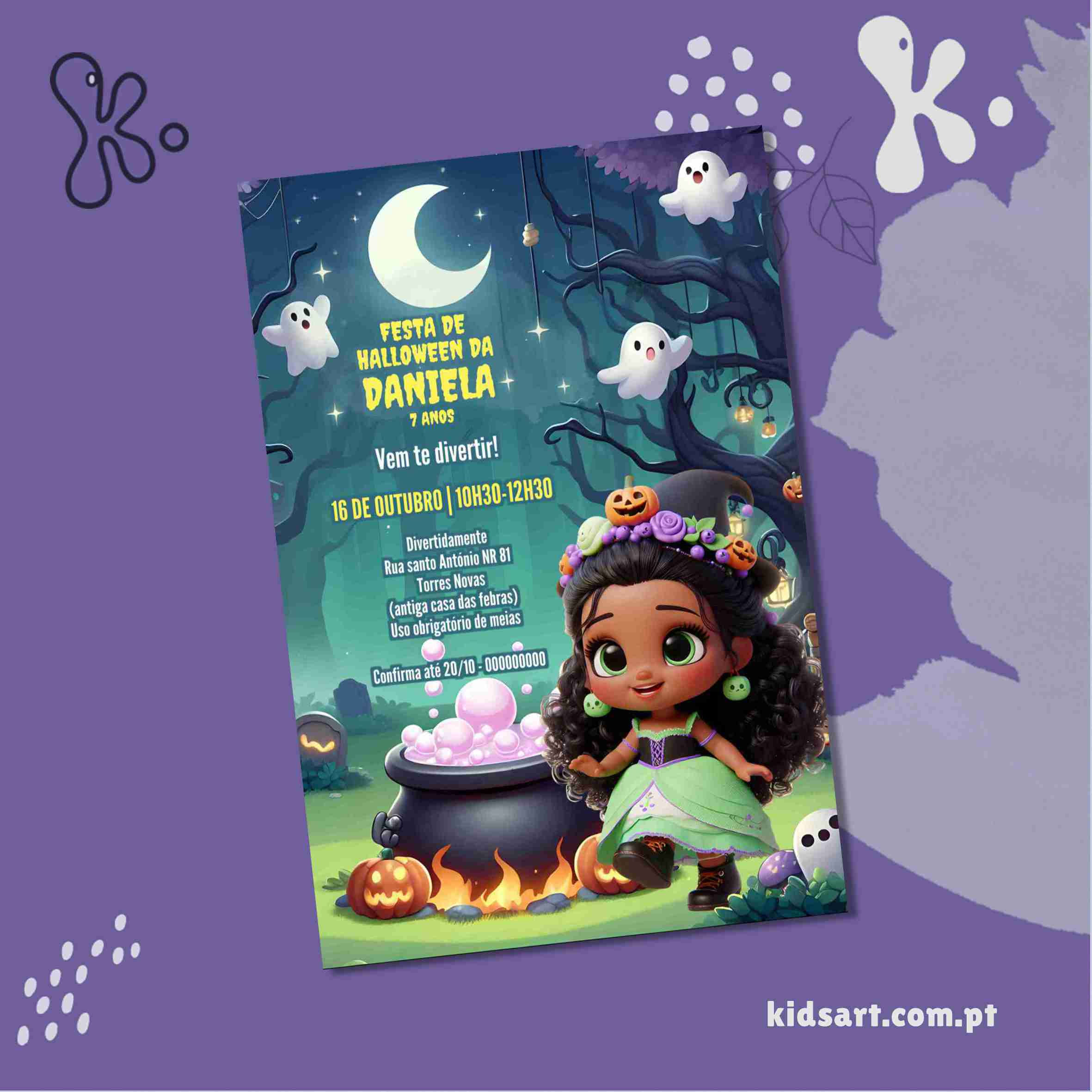 Convite Digital Halloween da Tiana