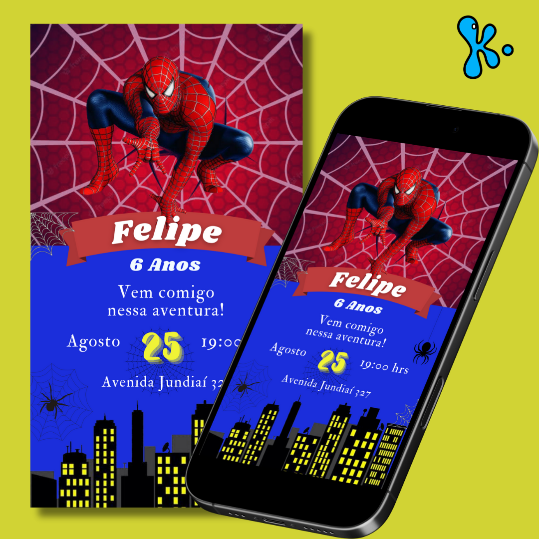 Convite Digital Homem-Aranha 3