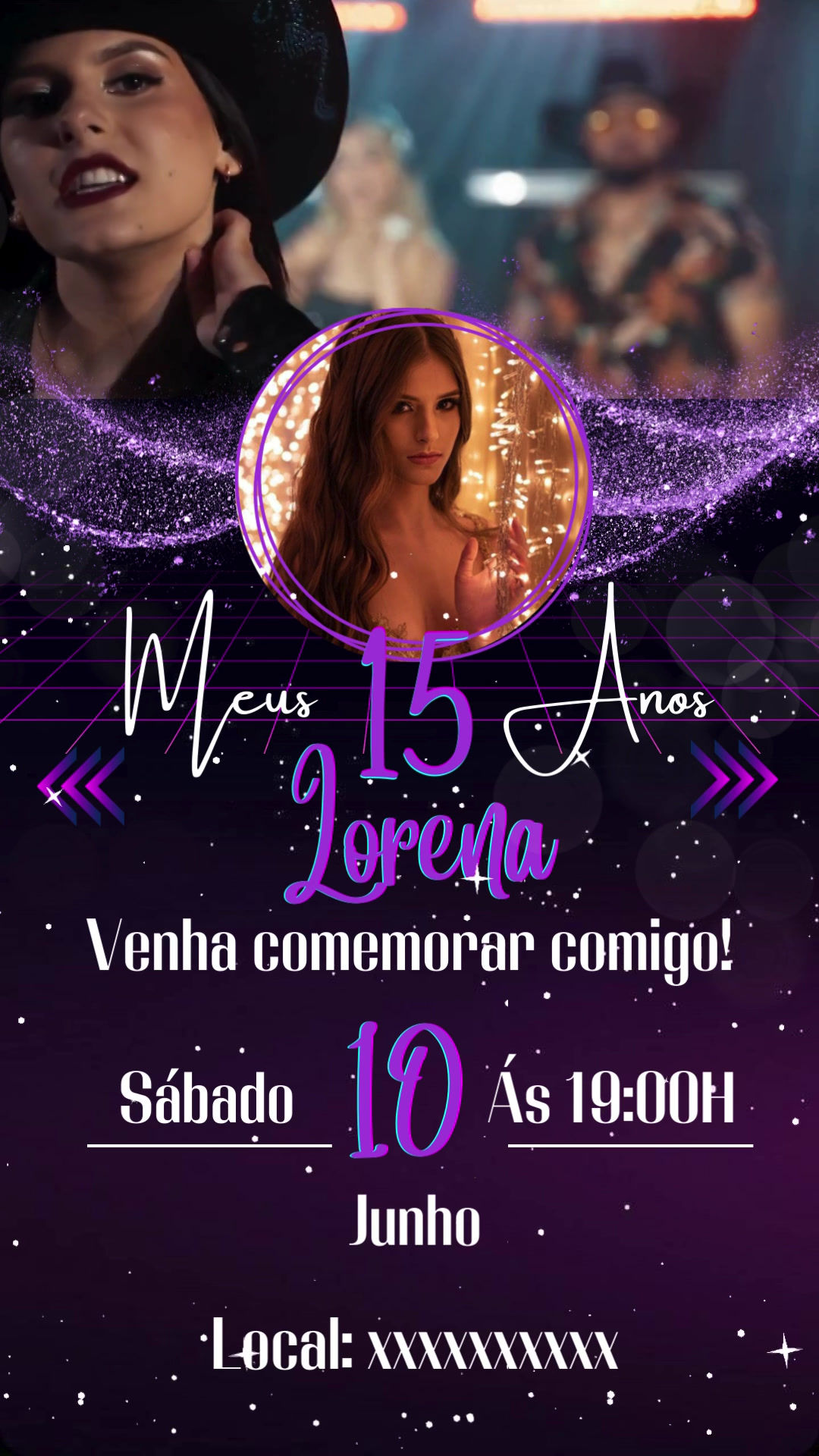 Convite Animado Neon