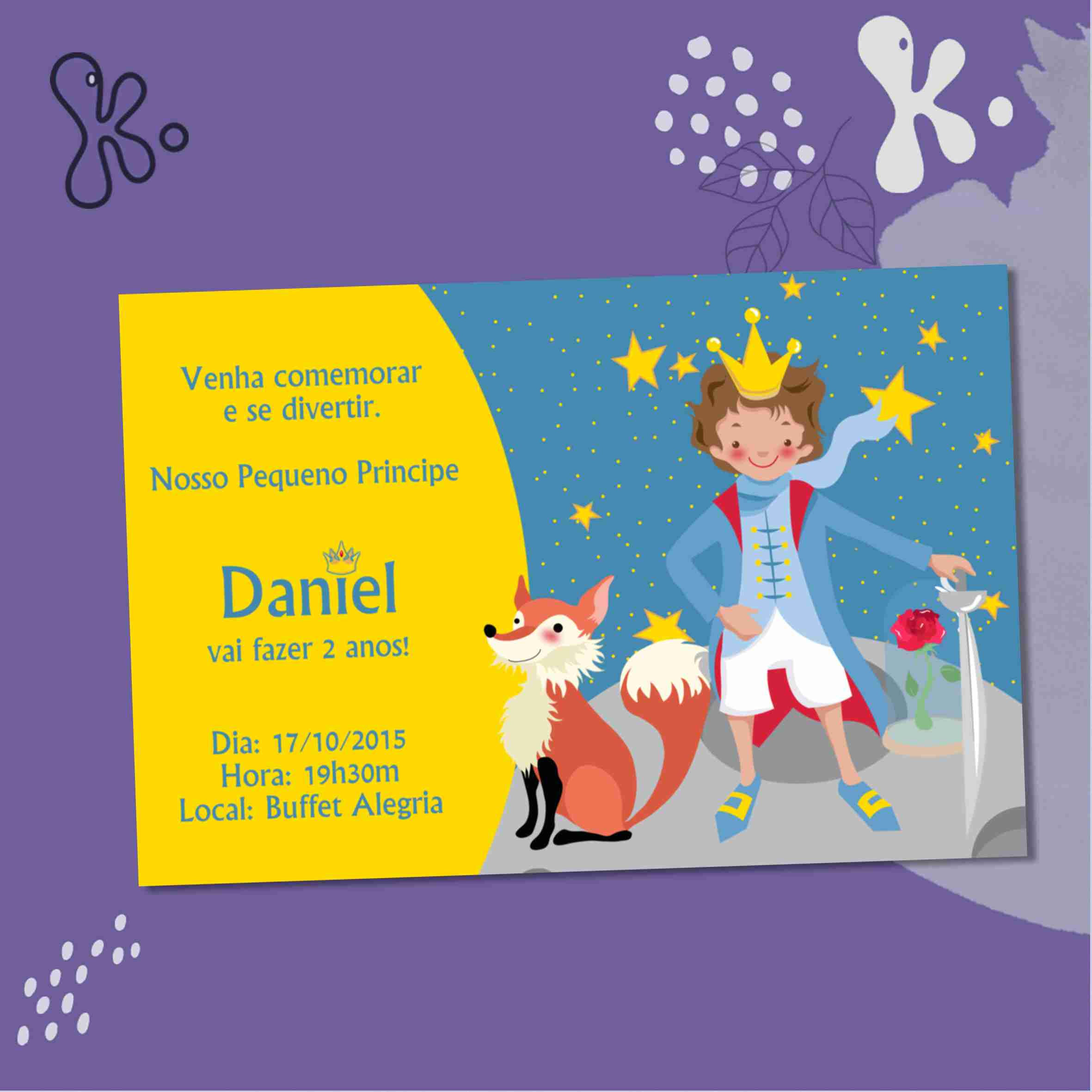 Convite Digital Principezinho Personalizado – Magia e Encanto para o Aniversário