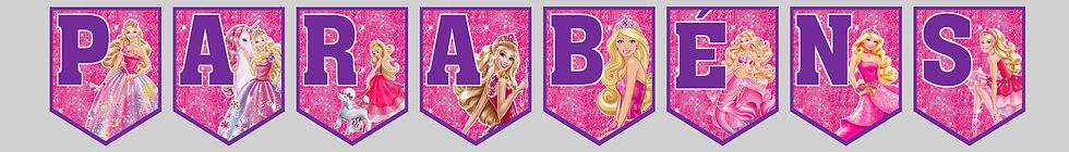 Bandeirolas Parabéns Barbie Princesa