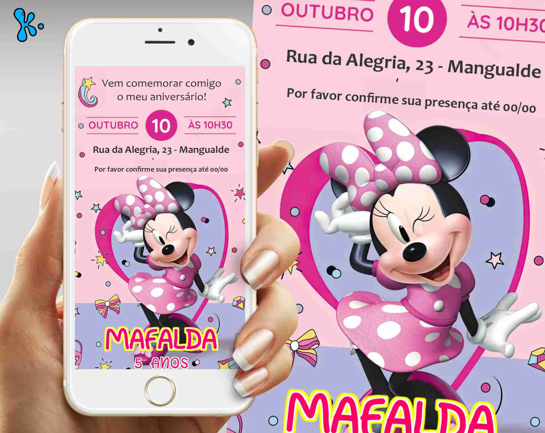 Convite Digital Minnie Rosa 5