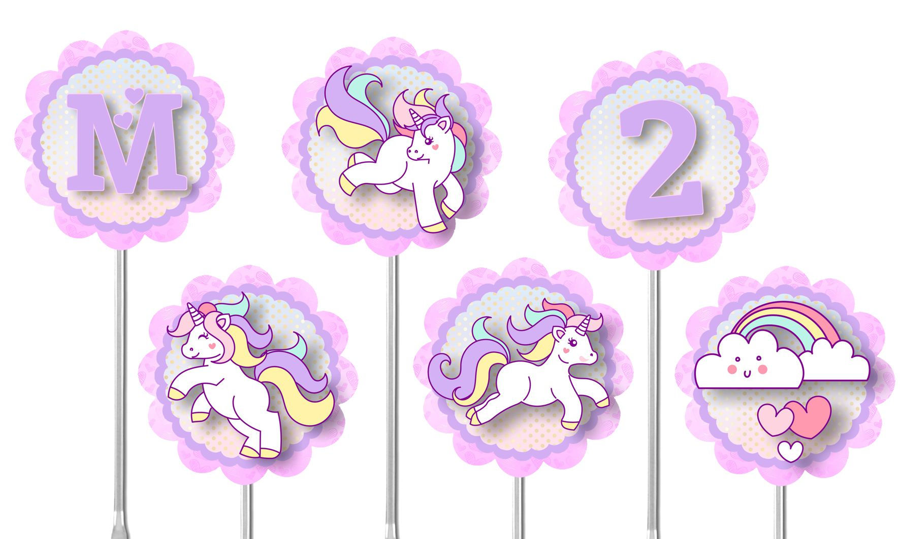 Toppers doces salgados Unicornio 2