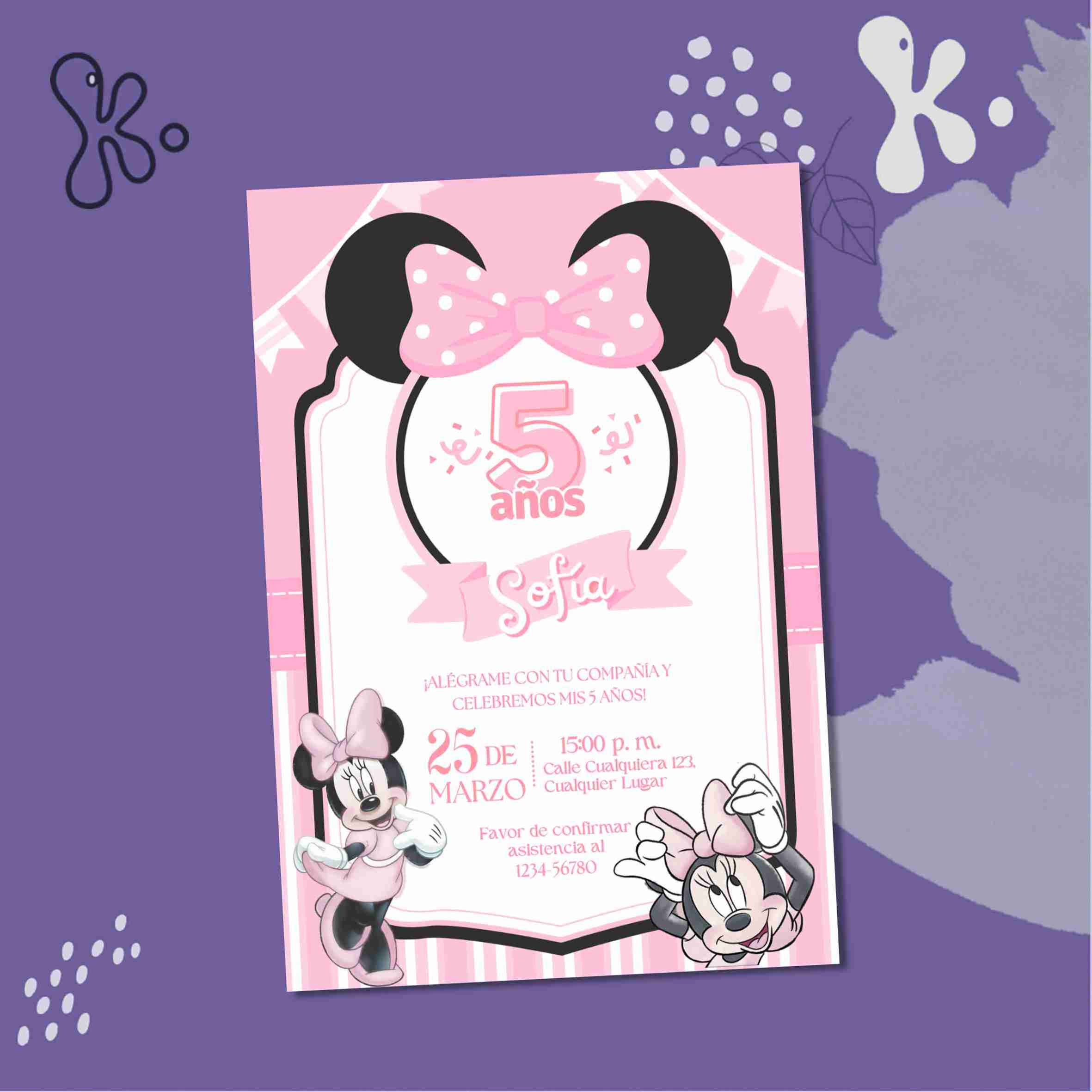 Convite Digital Minnie Rosa 14