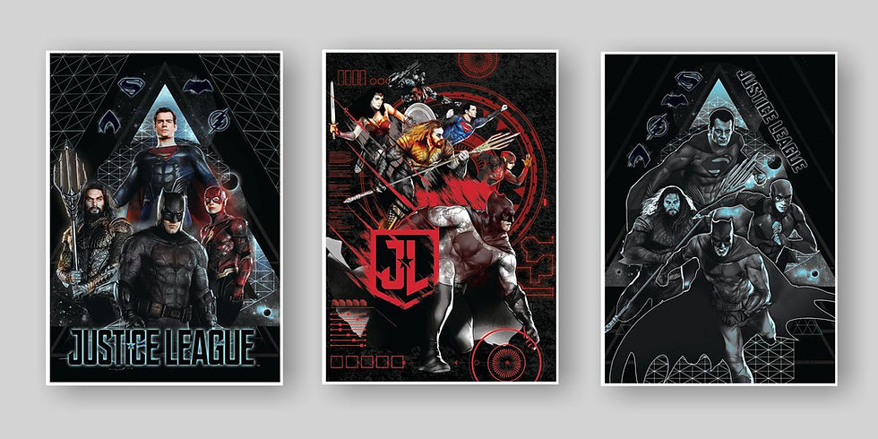 Conjunto 3 Cartazes A4 Liga da Justiça 5