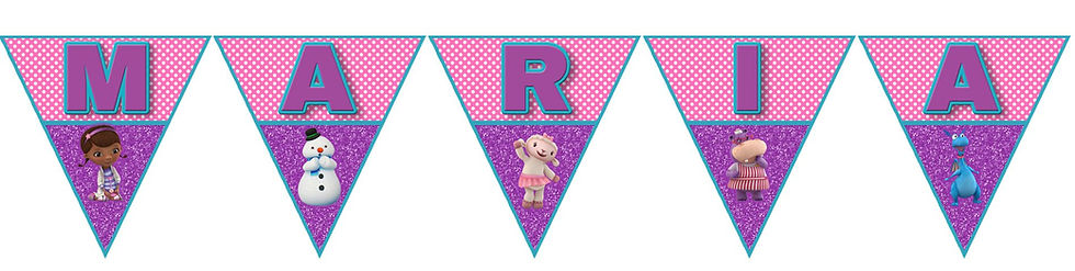 Bandeirolas com Nome Doutora Brinquedos