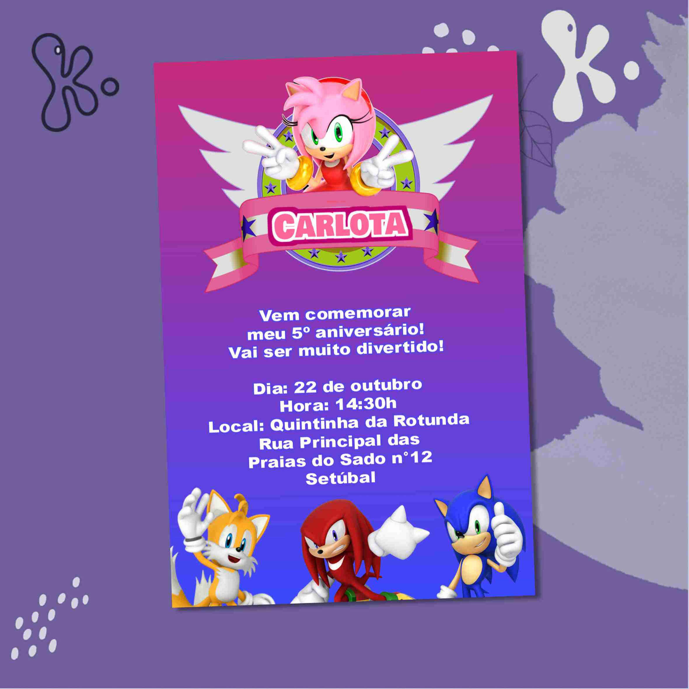 Convite Digital Sonic 5
