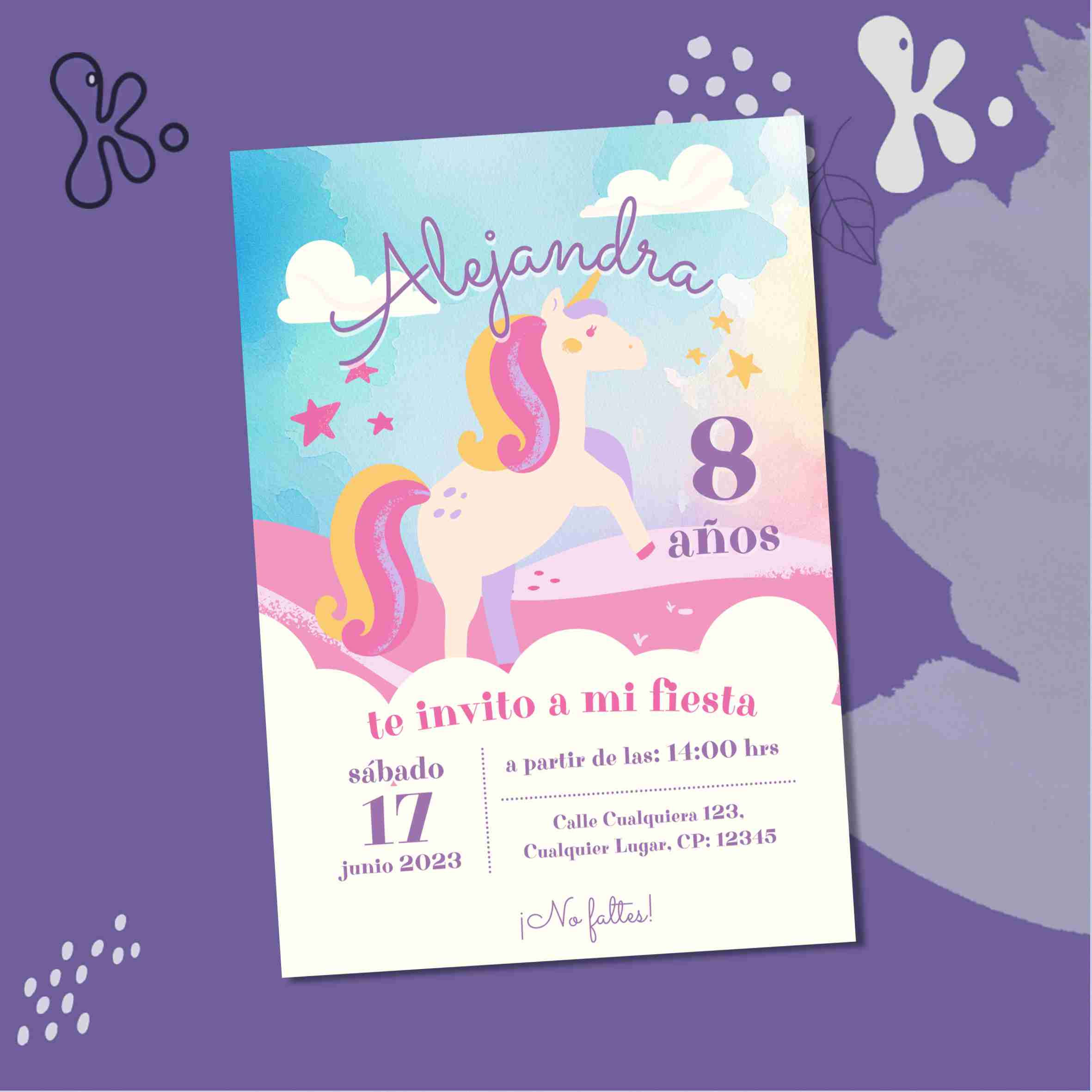 Convite Digital Unicórnio Personalizado – Aniversário