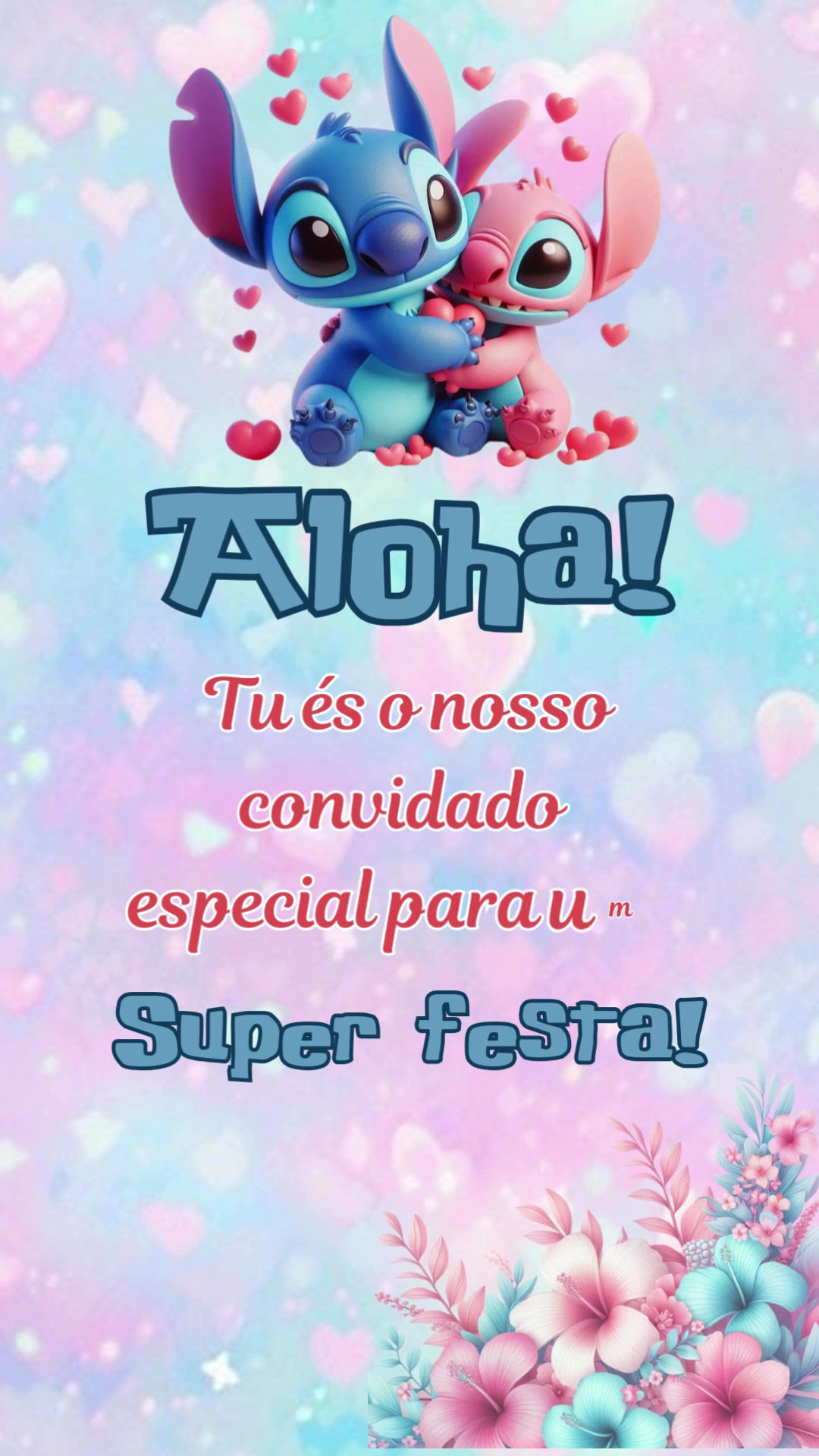 Convite Digital Animado com Música Stitch e Angel – Cinemágico Personalizado