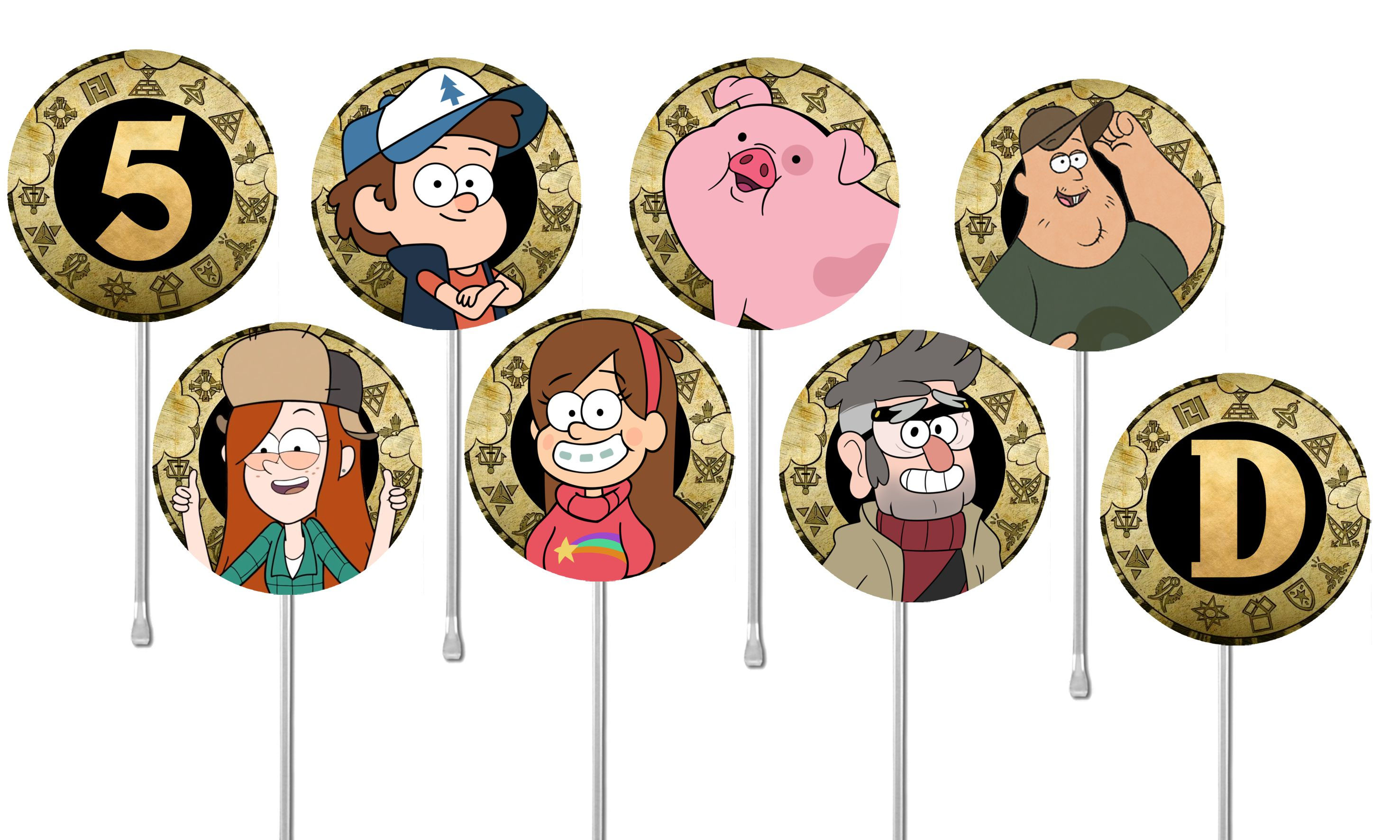 Toppers doces salgados Gravity Falls