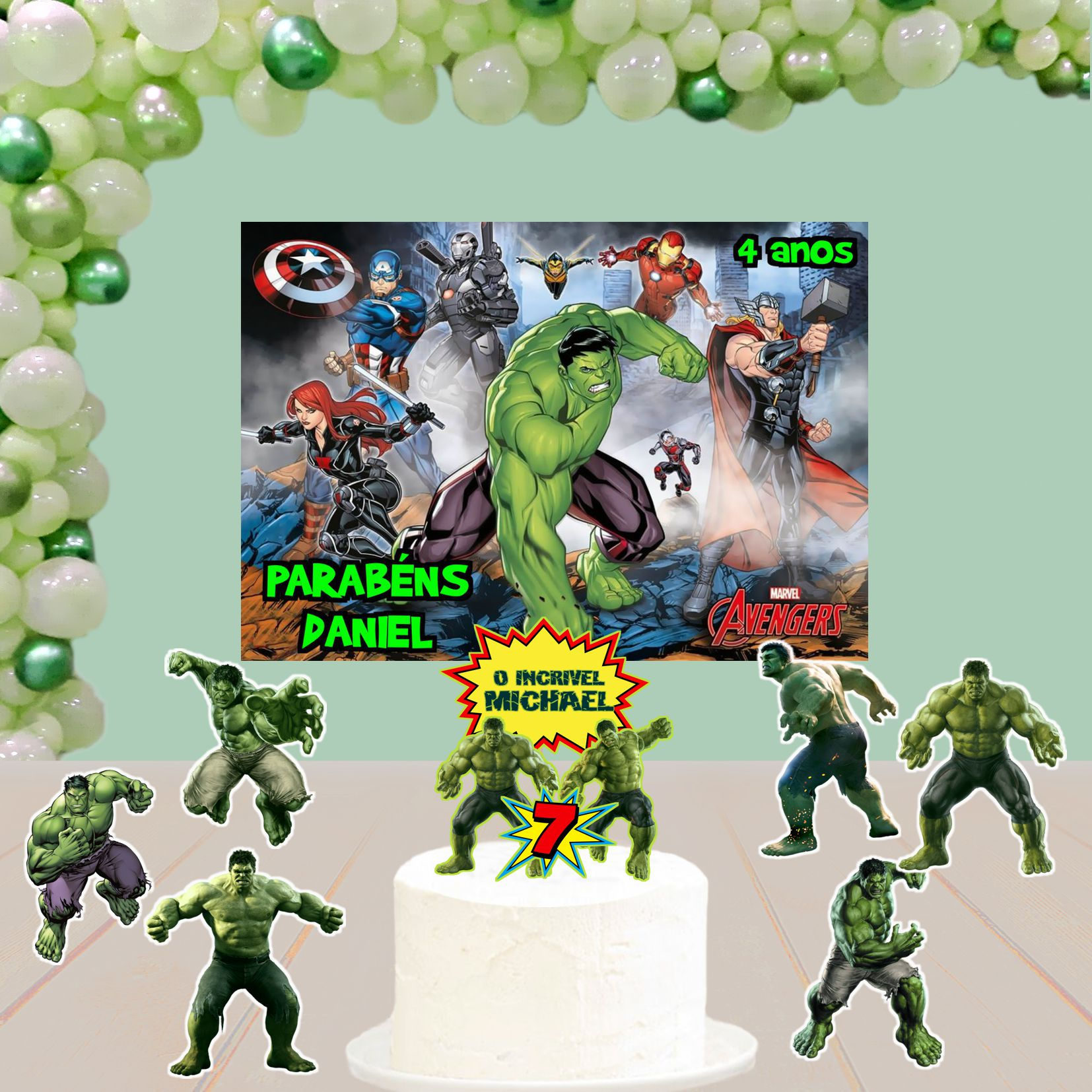 Kit de Festa Básico 1 Hulk