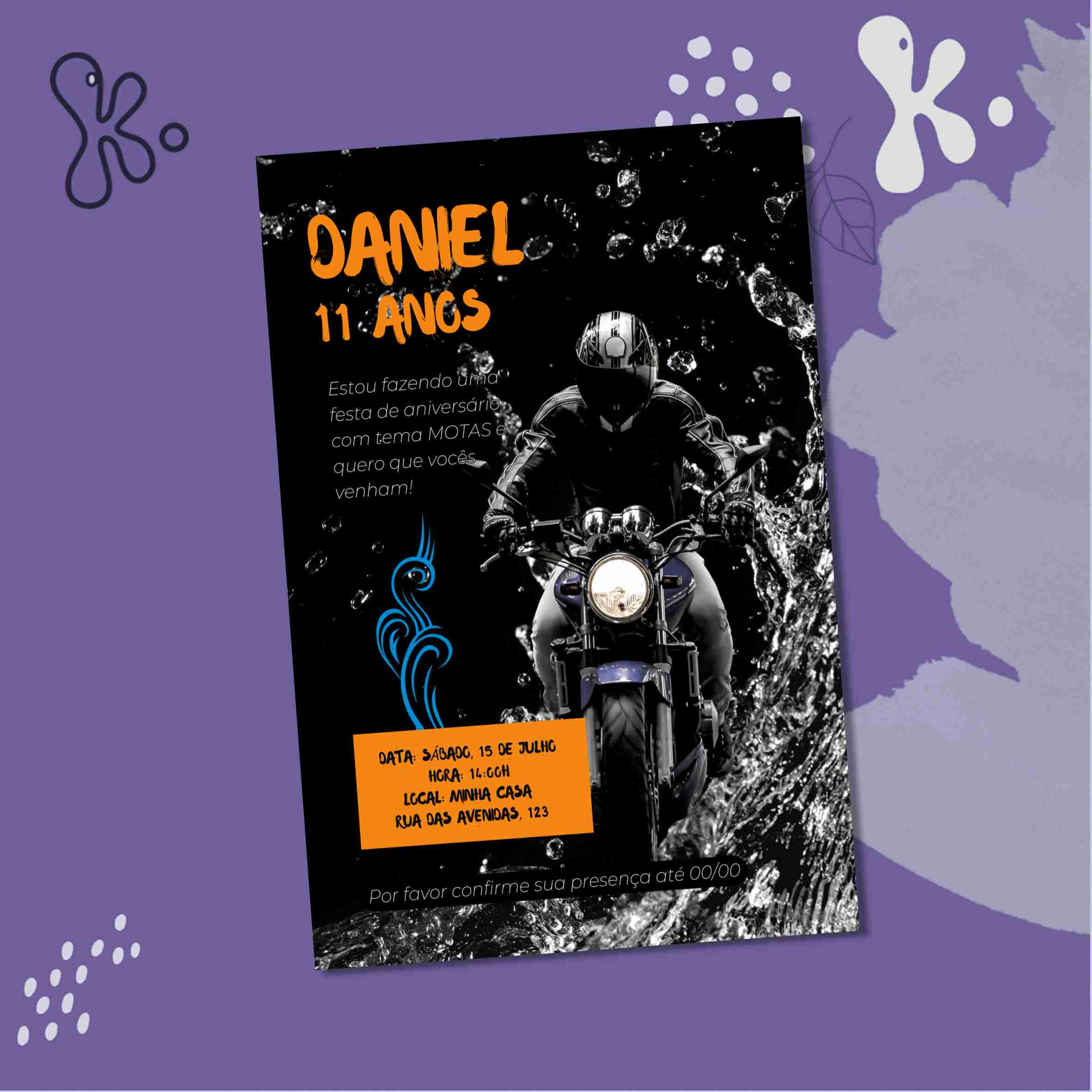 Convite Digital Motas Motocross – Personalizado, Radical e Pronto a Enviar