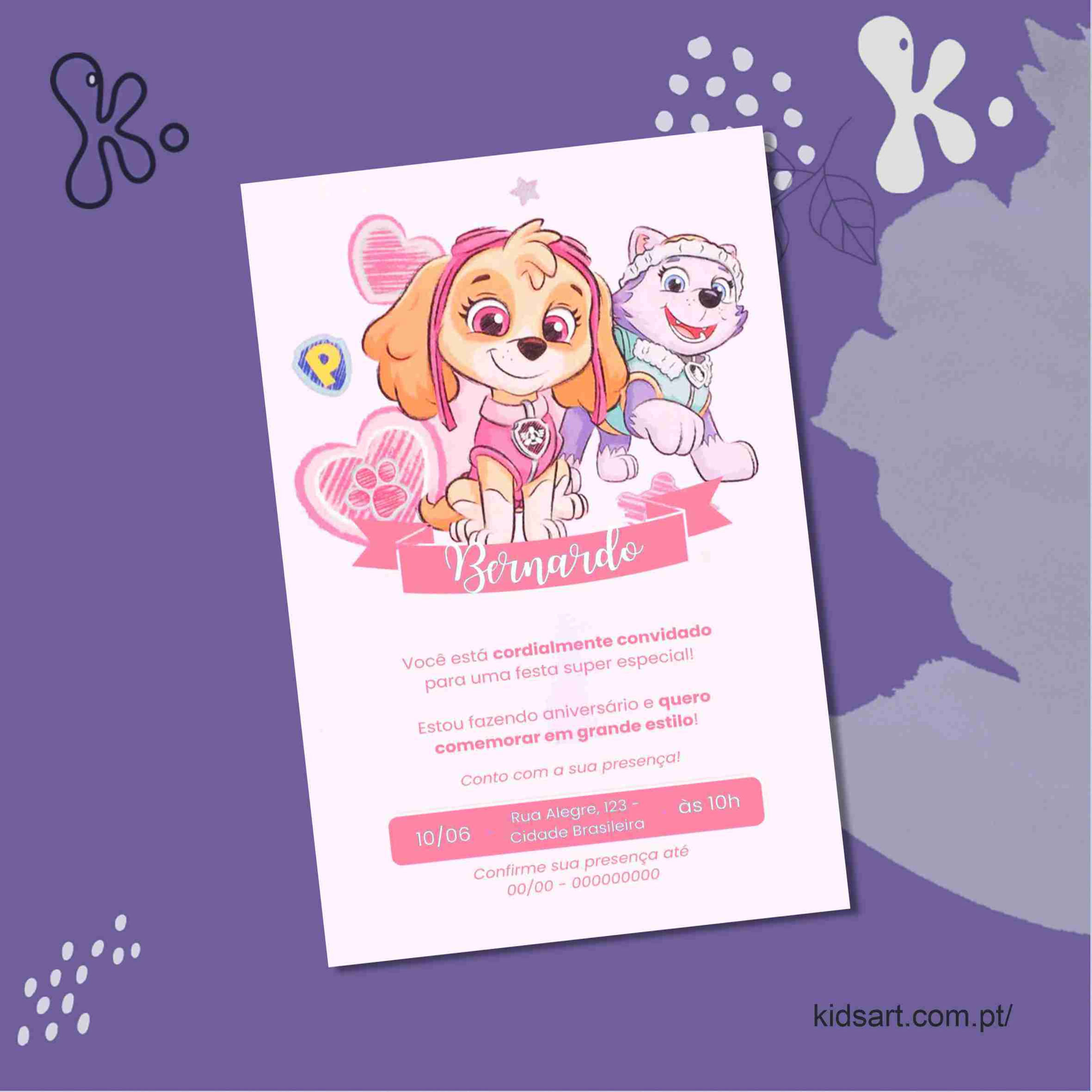 Convite Digital Patrulha Pata Menina 4