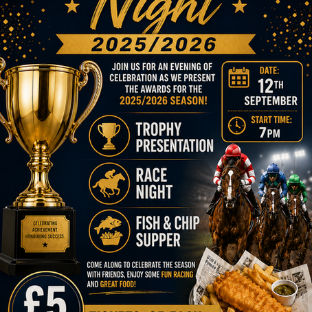 Celebrate the 2025/2026 Season at Our Club Presentation Night with Race Night and Fish and Chip Supper