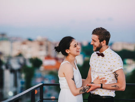 A happy couple enjoying their St. Louis honeymoon after successful premarital counseling.