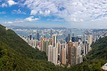 Skyline von Hongkong und Victoria Harbour vom Victoria Peak
