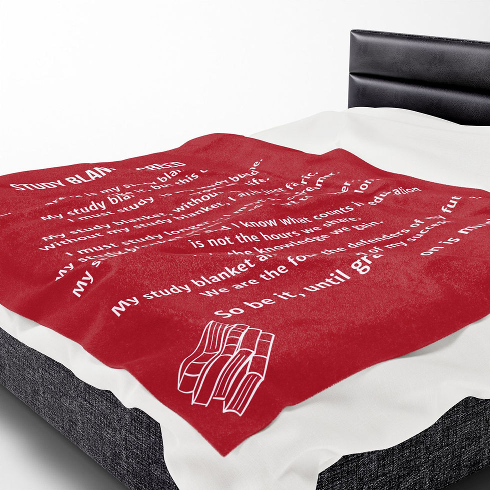 Thumbnail: Plush Blanket with Study Blanket Creed - Motivational for Students - Crimson Red