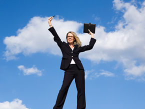 Happy successful women