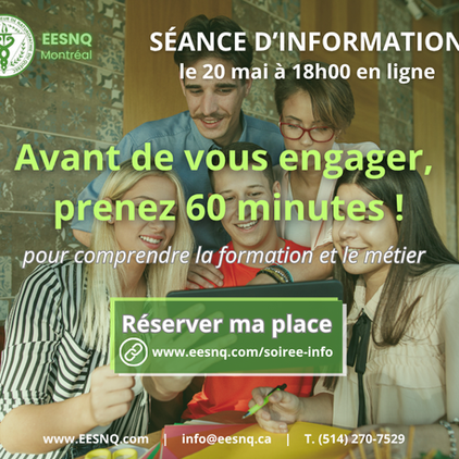 Prochaine soirée info : 20 mai - 18H00. Réservez votre place...
