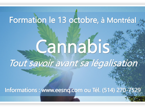 CANNABIS : tout savoir avant sa légalisation… Formation le 13 Octobre prochain