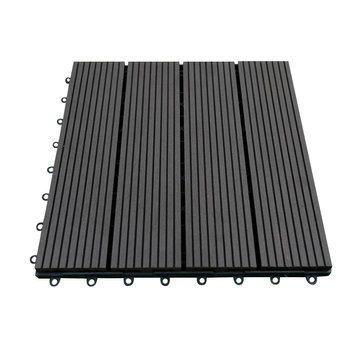 ELASTIC Wood and Plastic WPC DIY Decking Tile, Interlocking Wood Plastic Composite Panels for Balcony 300mm*300mm