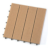 ELASTIC Wood and Plastic WPC DIY Decking Tile, Interlocking Wood Plastic Composite Panels for Balcony 300mm*300mm