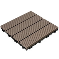 ELASTIC Wood and Plastic WPC DIY Decking Tile, Interlocking Wood Plastic Composite Panels for Balcony 300mm*300mm