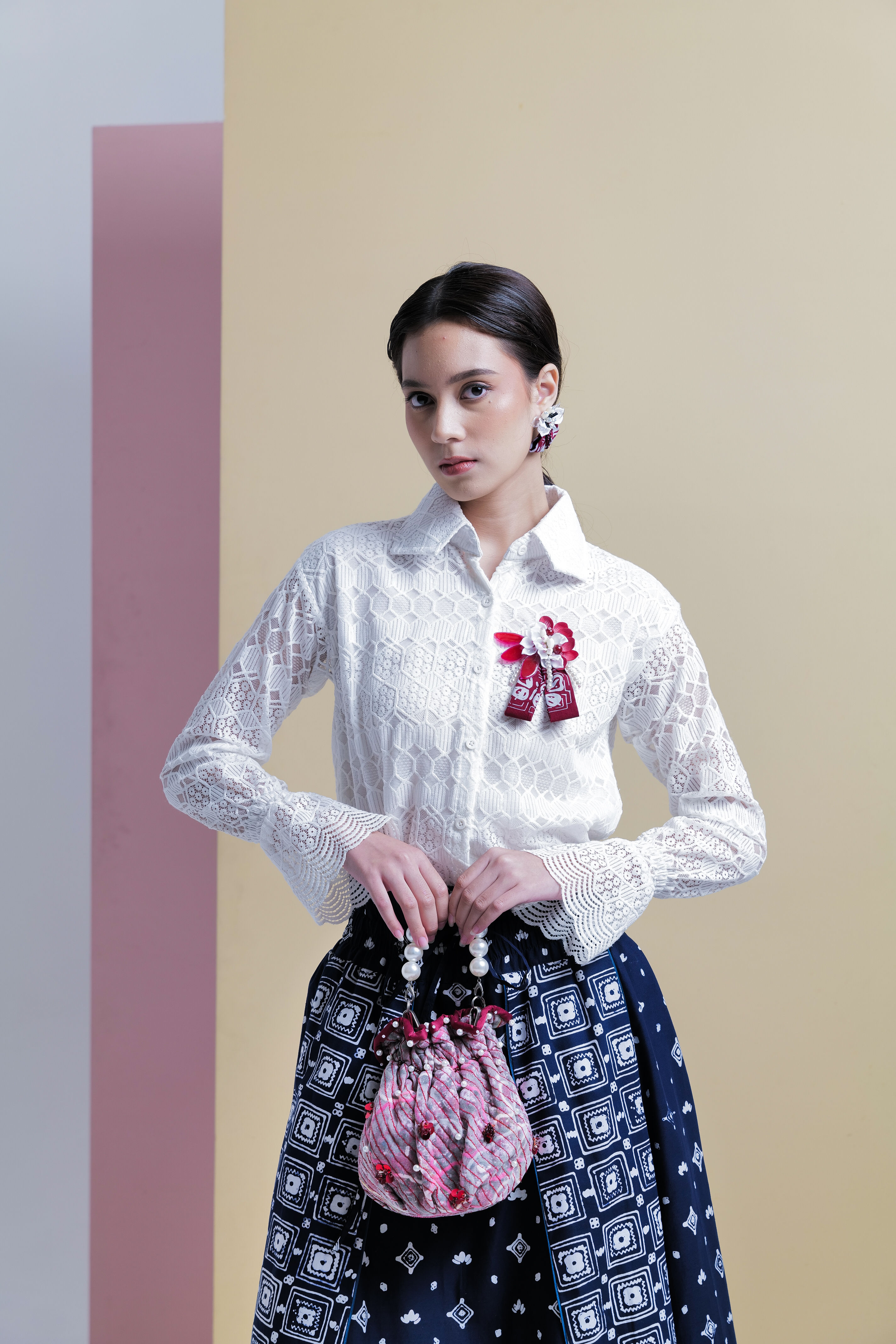 Neris Lace Shirt White