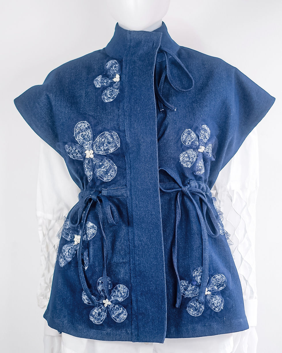Thumbnail: ARCADIA DRAWSTRING DENIM OUTER
