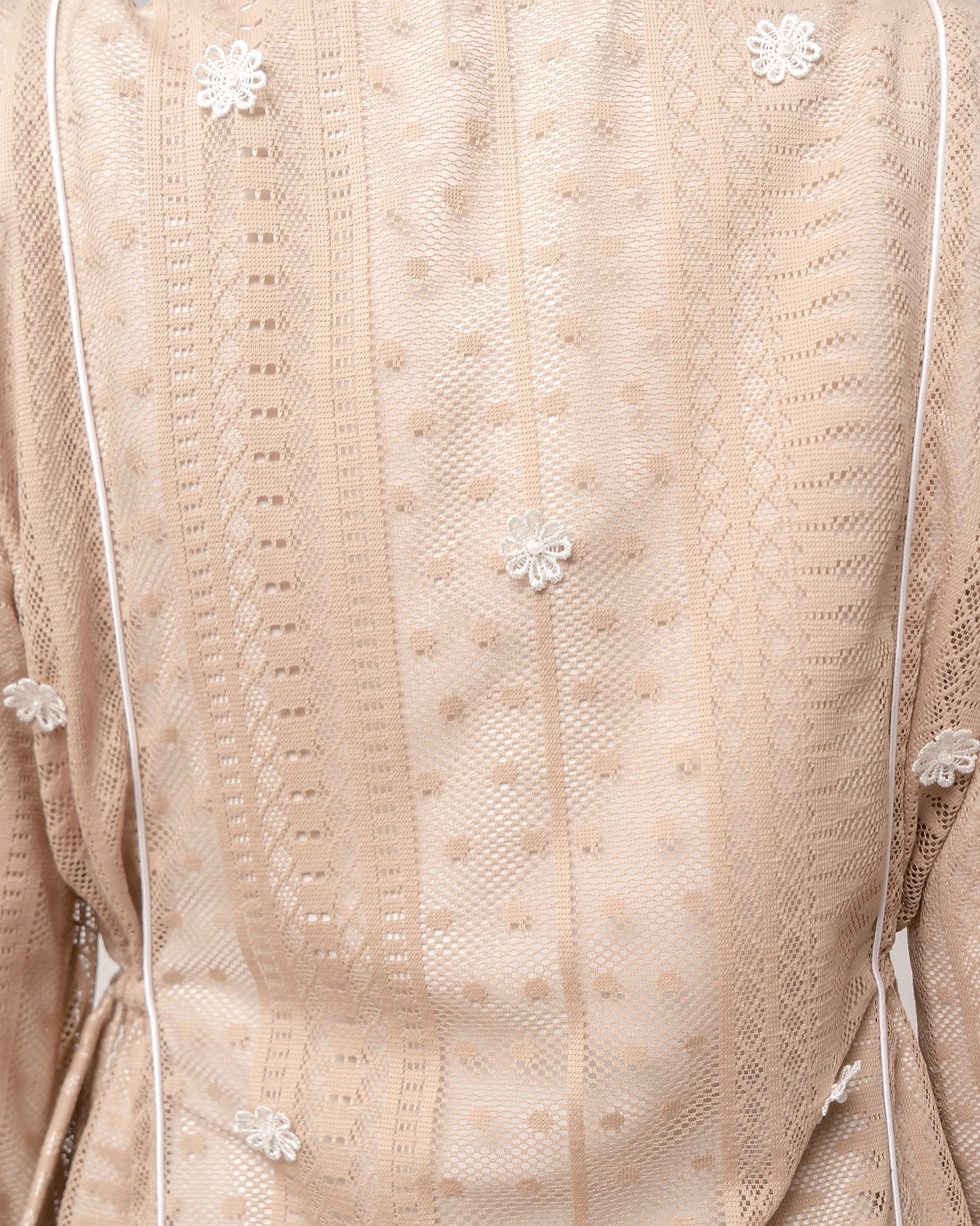 Thumbnail: Lily Flowers Brocade Nude Kebaya