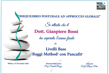 PANCAFIT. Dott. Gianpiero Bossi. Riequilibrio posturale. Postura. Borgosesia
