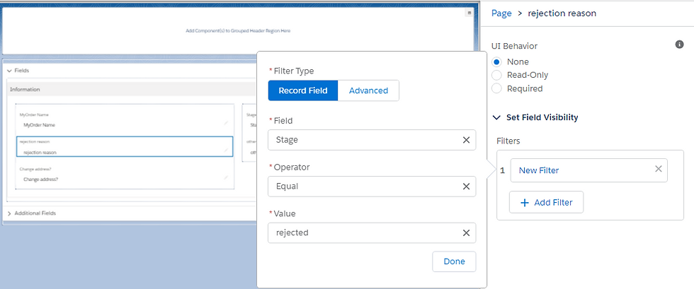 Salesforce Dynamic Forms rejection