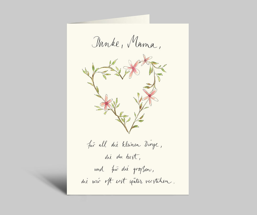 Grußkarte "Danke Mama" (Blumenherz), AA040