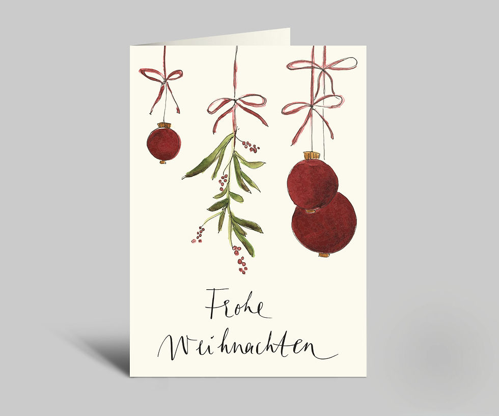 Weihnachtskarte "Frohe Weihnachten" (Mistel)