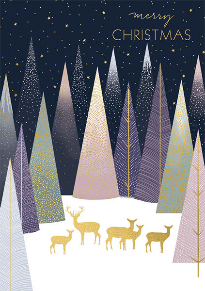 Karte "Merry Christmas" (Rehe) von Sara Miller London, SAX21
