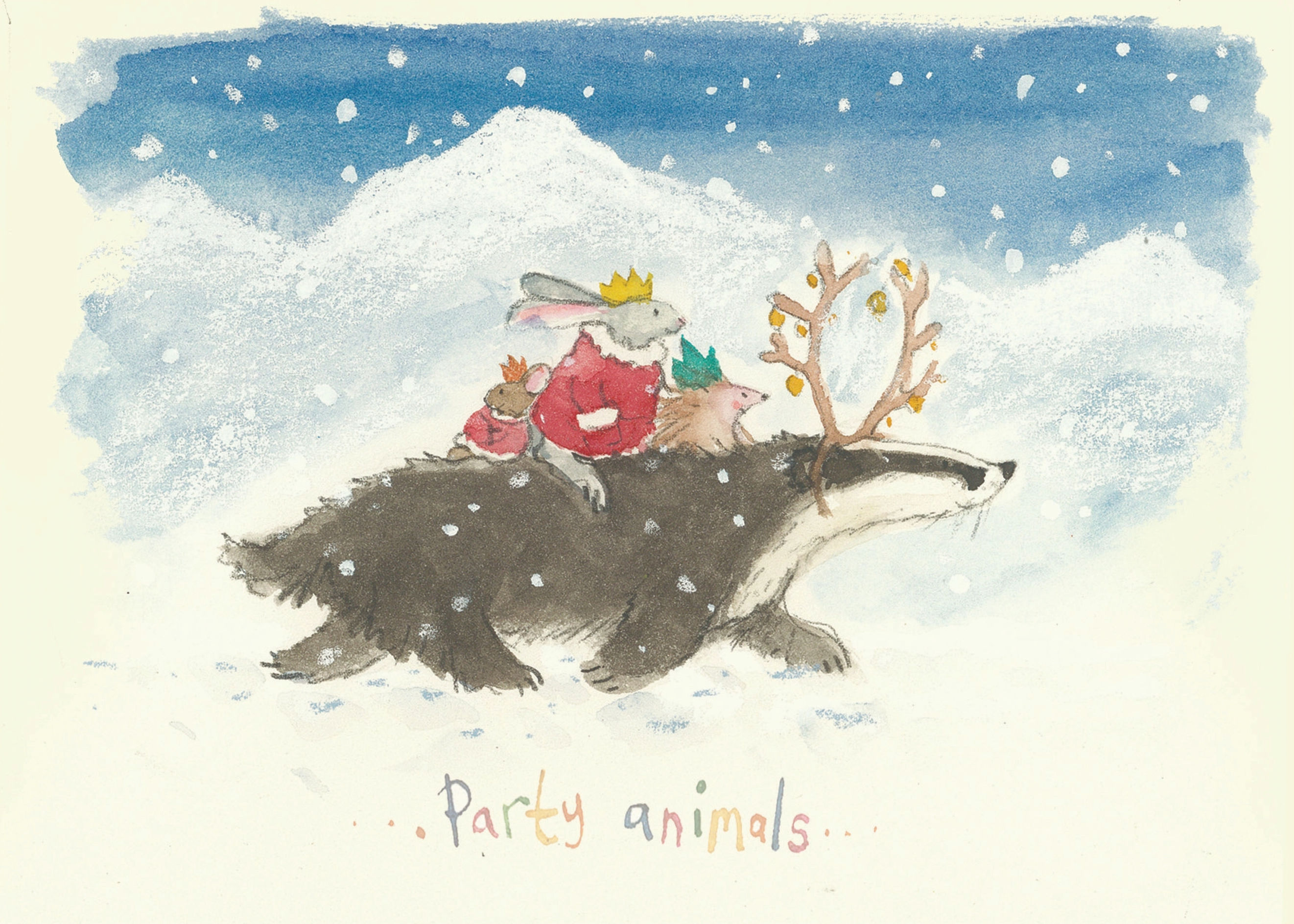 Weihnachtskarte "Party Animals" von Two Bad Mice, XF014