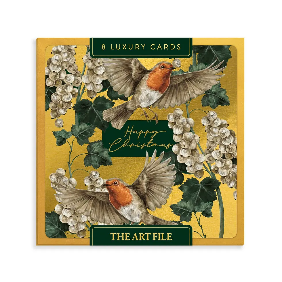Weihnachtskarten-Set "Happy Christmas" (8 Karten, golden), LBX123