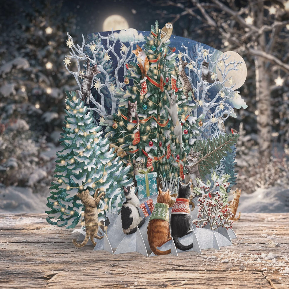 3D Weihnachtskarte "Cat's Christmas Tree" (Katzen), XTW043