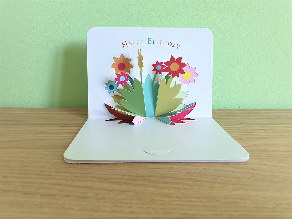 Miniaturbild: Pop up Karte "Happy Birthday" (Blumen)